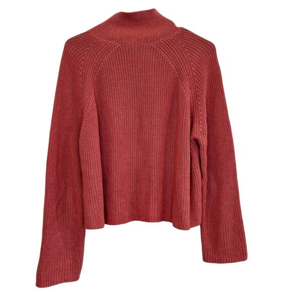 Eileen Fisher Small Raglan Sleeve Mock Neck Boxy Knit Sweater Pink - Picture 2 of 3